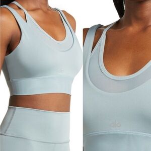 ALO Yoga cosmic Blue sports bra.